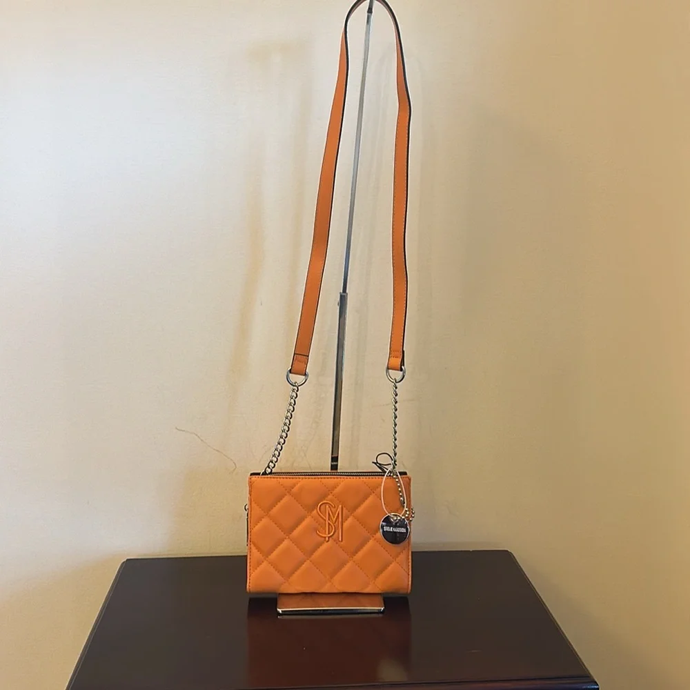 Steve Madden  bright orange crossbody bag with silver hardware. BNWOTS! - Picture 3 of 11